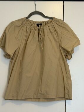 J Crew
Lightweight Tan Peasant Top with Tie Neck
